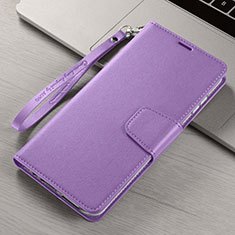 Funda de Cuero Cartera con Soporte Carcasa T15 para Xiaomi Mi Note 10 Pro Morado