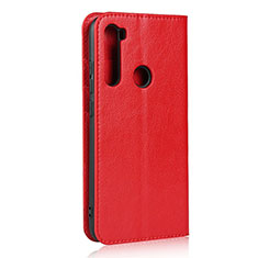 Funda de Cuero Cartera con Soporte Carcasa T15 para Xiaomi Redmi Note 8 (2021) Rojo