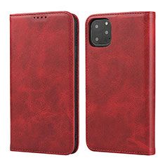 Funda de Cuero Cartera con Soporte Carcasa T16 para Apple iPhone 11 Pro Max Rojo