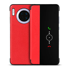 Funda de Cuero Cartera con Soporte Carcasa T16 para Huawei Mate 30 Pro Rojo