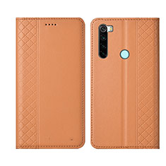 Funda de Cuero Cartera con Soporte Carcasa T16 para Xiaomi Redmi Note 8T Naranja