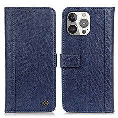 Funda de Cuero Cartera con Soporte Carcasa T18 para Apple iPhone 13 Pro Azul