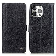 Funda de Cuero Cartera con Soporte Carcasa T18 para Apple iPhone 13 Pro Negro