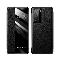 Funda de Cuero Cartera con Soporte Carcasa T18 para Huawei P40 Pro Negro