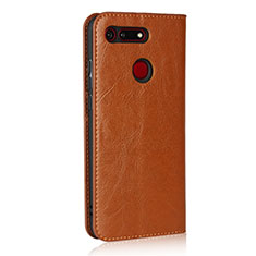 Funda de Cuero Cartera con Soporte Carcasa T19 para Huawei Honor View 20 Naranja