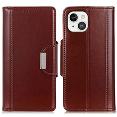 Funda de Cuero Cartera con Soporte Carcasa T22 para Apple iPhone 13 Mini Marron