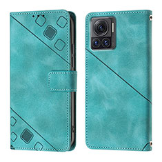 Funda de Cuero Cartera con Soporte Carcasa Y01B para Motorola Moto Edge X30 Pro 5G Verde