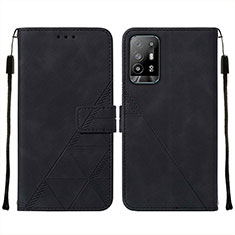 Funda de Cuero Cartera con Soporte Carcasa Y01B para Oppo F19 Pro+ Plus 5G Negro