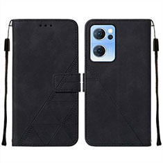 Funda de Cuero Cartera con Soporte Carcasa Y01B para Oppo Reno7 5G Negro