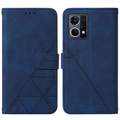 Funda de Cuero Cartera con Soporte Carcasa Y01B para Oppo Reno8 4G Azul