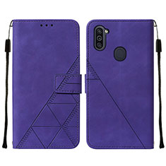 Funda de Cuero Cartera con Soporte Carcasa Y01B para Samsung Galaxy A11 Morado