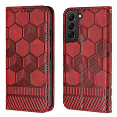 Funda de Cuero Cartera con Soporte Carcasa Y01B para Samsung Galaxy S21 FE 5G Rojo