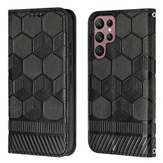 Funda de Cuero Cartera con Soporte Carcasa Y01B para Samsung Galaxy S21 Ultra 5G Negro