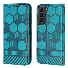 Funda de Cuero Cartera con Soporte Carcasa Y01B para Samsung Galaxy S22 5G Cian