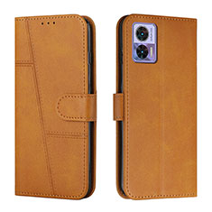 Funda de Cuero Cartera con Soporte Carcasa Y01X para Motorola Moto Edge 30 Lite 5G Marron Claro