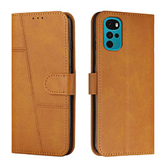 Funda de Cuero Cartera con Soporte Carcasa Y01X para Motorola Moto G22 Marron Claro