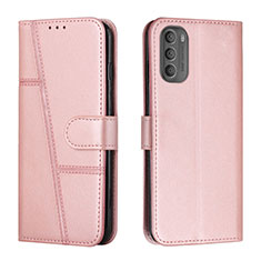 Funda de Cuero Cartera con Soporte Carcasa Y01X para Motorola Moto G41 Oro Rosa