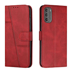 Funda de Cuero Cartera con Soporte Carcasa Y01X para Motorola Moto G41 Rojo