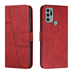 Funda de Cuero Cartera con Soporte Carcasa Y01X para Motorola Moto G60s Rojo