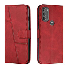 Funda de Cuero Cartera con Soporte Carcasa Y01X para Motorola Moto G71 5G Rojo