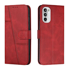 Funda de Cuero Cartera con Soporte Carcasa Y01X para Motorola Moto G71s 5G Rojo