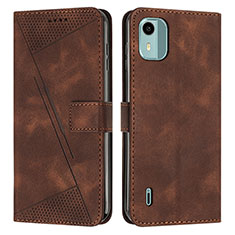 Funda de Cuero Cartera con Soporte Carcasa Y01X para Nokia C12 Plus Marron