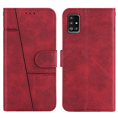 Funda de Cuero Cartera con Soporte Carcasa Y01X para Samsung Galaxy A51 4G Rojo