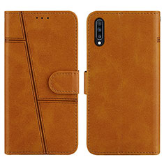 Funda de Cuero Cartera con Soporte Carcasa Y01X para Samsung Galaxy A70 Marron Claro