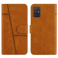 Funda de Cuero Cartera con Soporte Carcasa Y01X para Samsung Galaxy A71 4G A715 Marron Claro