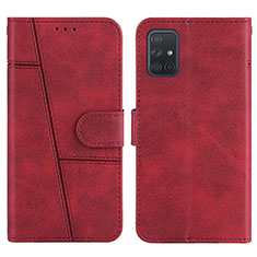 Funda de Cuero Cartera con Soporte Carcasa Y01X para Samsung Galaxy A71 5G Rojo