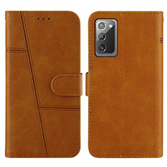 Funda de Cuero Cartera con Soporte Carcasa Y01X para Samsung Galaxy Note 20 5G Marron Claro