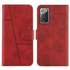 Funda de Cuero Cartera con Soporte Carcasa Y01X para Samsung Galaxy Note 20 5G Rojo