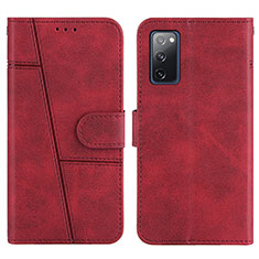 Funda de Cuero Cartera con Soporte Carcasa Y01X para Samsung Galaxy S20 FE 5G Rojo