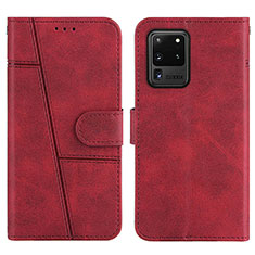 Funda de Cuero Cartera con Soporte Carcasa Y01X para Samsung Galaxy S20 Ultra Rojo