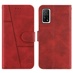 Funda de Cuero Cartera con Soporte Carcasa Y01X para Xiaomi Mi 10T 5G Rojo