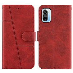 Funda de Cuero Cartera con Soporte Carcasa Y01X para Xiaomi Mi 11X Pro 5G Rojo