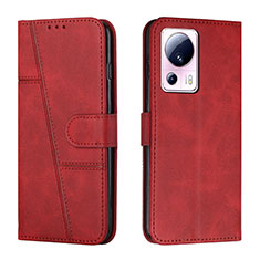 Funda de Cuero Cartera con Soporte Carcasa Y01X para Xiaomi Mi 12 Lite NE 5G Rojo