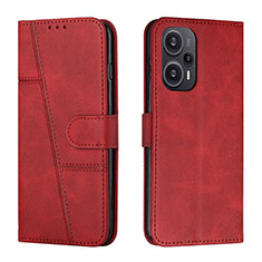 Funda de Cuero Cartera con Soporte Carcasa Y01X para Xiaomi Poco F5 5G Rojo