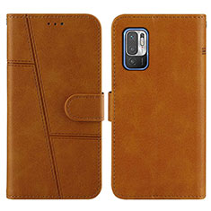 Funda de Cuero Cartera con Soporte Carcasa Y01X para Xiaomi POCO M3 Pro 5G Marron Claro