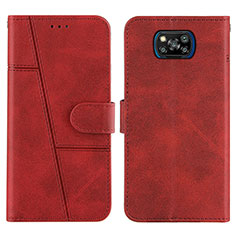 Funda de Cuero Cartera con Soporte Carcasa Y01X para Xiaomi Poco X3 NFC Rojo