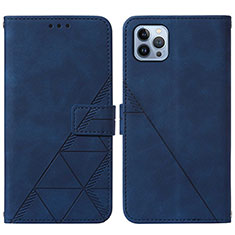 Funda de Cuero Cartera con Soporte Carcasa Y02B para Apple iPhone 13 Pro Max Azul