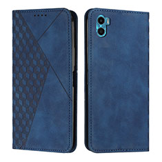 Funda de Cuero Cartera con Soporte Carcasa Y02X para Motorola Moto E22S Azul