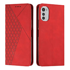 Funda de Cuero Cartera con Soporte Carcasa Y02X para Motorola Moto E32 Rojo