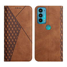 Funda de Cuero Cartera con Soporte Carcasa Y02X para Motorola Moto Edge 20 5G Marron