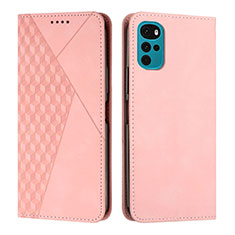 Funda de Cuero Cartera con Soporte Carcasa Y02X para Motorola Moto G22 Oro Rosa