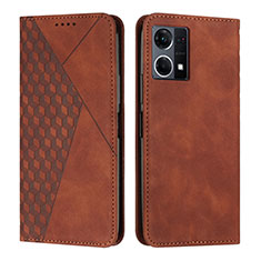 Funda de Cuero Cartera con Soporte Carcasa Y02X para Oppo Reno7 4G Marron