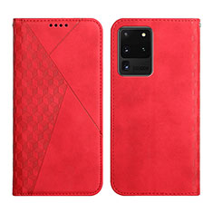 Funda de Cuero Cartera con Soporte Carcasa Y02X para Samsung Galaxy S20 Ultra Rojo