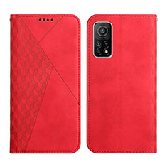Funda de Cuero Cartera con Soporte Carcasa Y02X para Xiaomi Mi 10T 5G Rojo