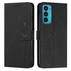 Funda de Cuero Cartera con Soporte Carcasa Y03X para Motorola Moto Edge 20 5G Negro