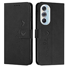 Funda de Cuero Cartera con Soporte Carcasa Y03X para Motorola Moto Edge 30 Pro 5G Negro